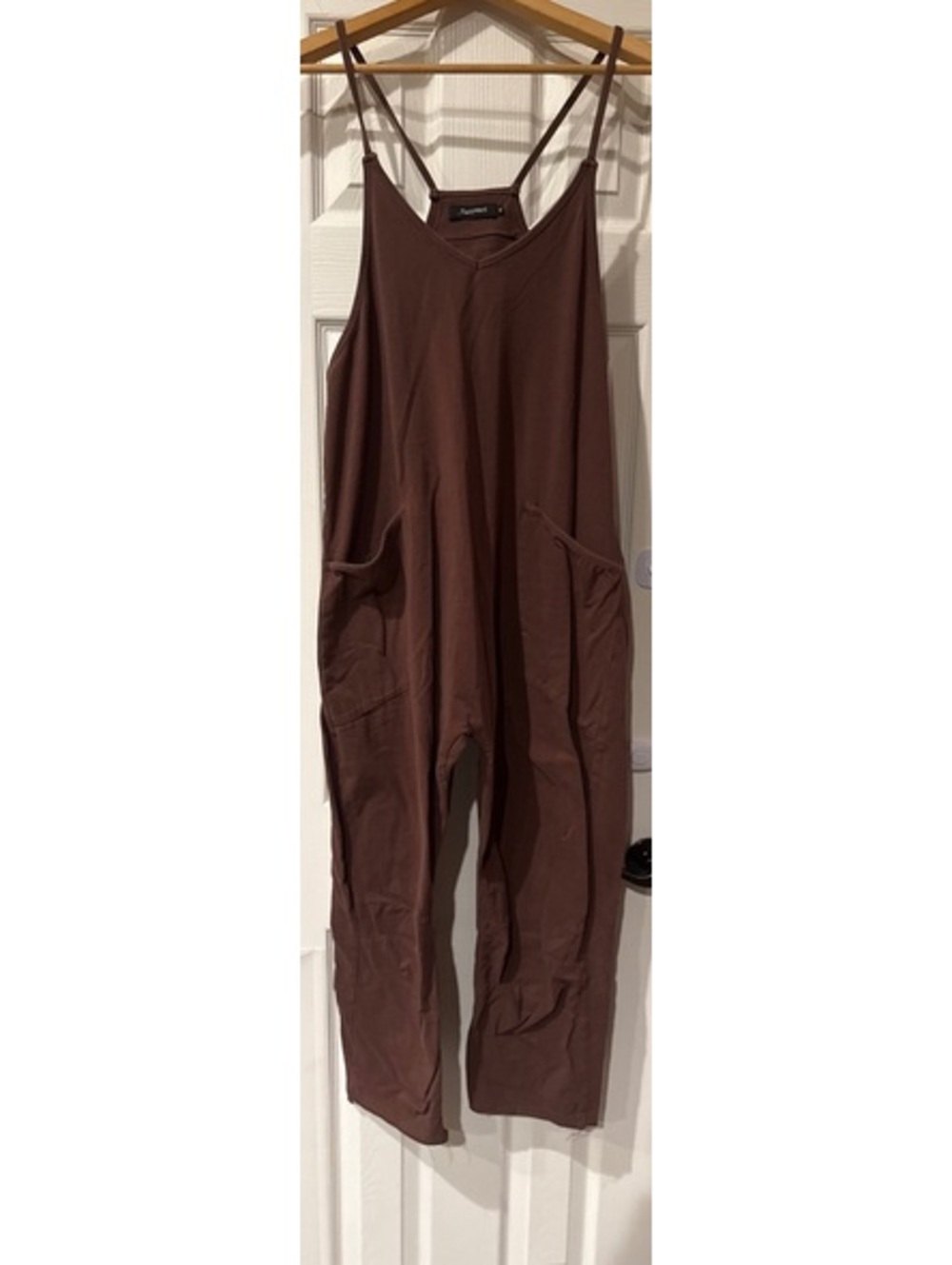 Automet Brown Sleeveless Jumpsuit with Pockets Size M